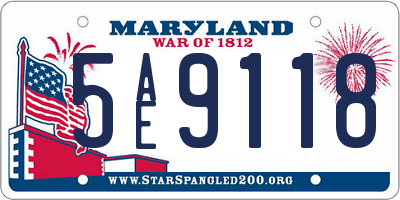 MD license plate 5AE9118