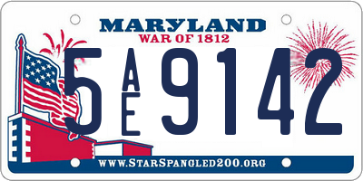 MD license plate 5AE9142