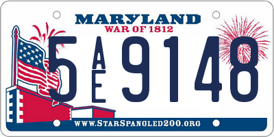 MD license plate 5AE9148