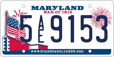 MD license plate 5AE9153