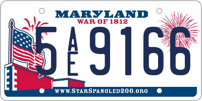 MD license plate 5AE9166