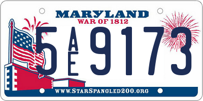 MD license plate 5AE9173