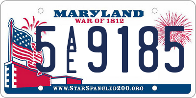 MD license plate 5AE9185