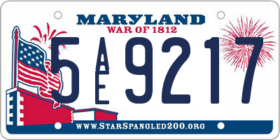 MD license plate 5AE9217