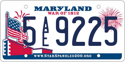 MD license plate 5AE9225