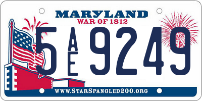 MD license plate 5AE9249