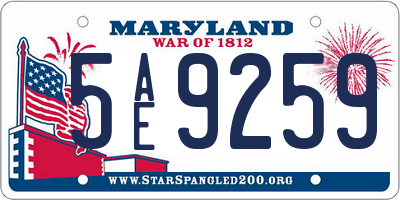 MD license plate 5AE9259