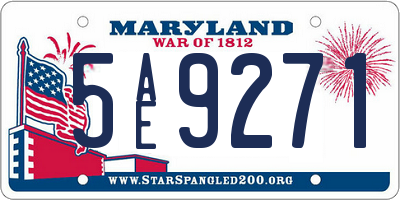 MD license plate 5AE9271