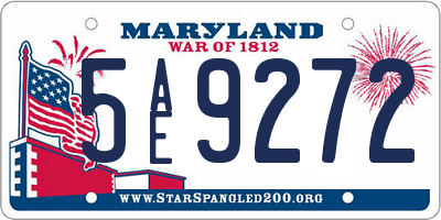 MD license plate 5AE9272