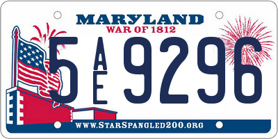 MD license plate 5AE9296