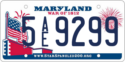 MD license plate 5AE9299