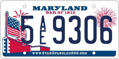 MD license plate 5AE9306