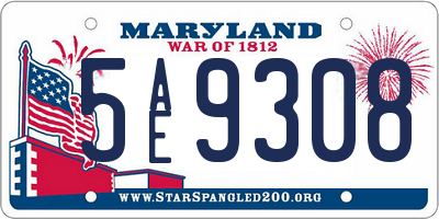 MD license plate 5AE9308
