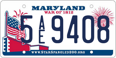 MD license plate 5AE9408