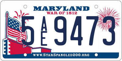 MD license plate 5AE9473