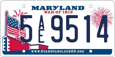 MD license plate 5AE9514