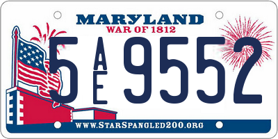 MD license plate 5AE9552