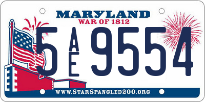 MD license plate 5AE9554