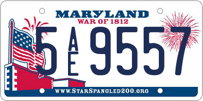 MD license plate 5AE9557