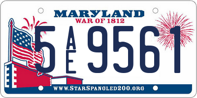MD license plate 5AE9561