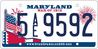 MD license plate 5AE9592