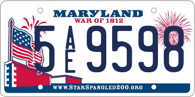 MD license plate 5AE9598