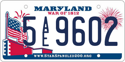 MD license plate 5AE9602