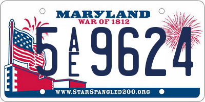 MD license plate 5AE9624