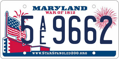 MD license plate 5AE9662