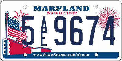 MD license plate 5AE9674
