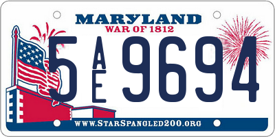 MD license plate 5AE9694