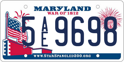MD license plate 5AE9698