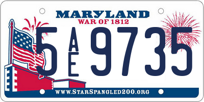 MD license plate 5AE9735