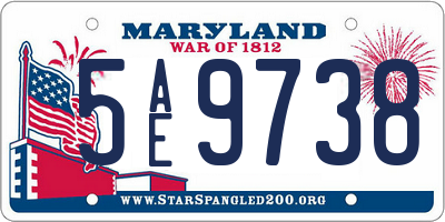 MD license plate 5AE9738