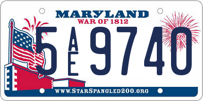 MD license plate 5AE9740