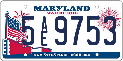 MD license plate 5AE9753
