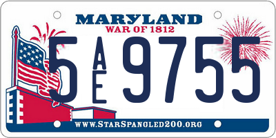 MD license plate 5AE9755