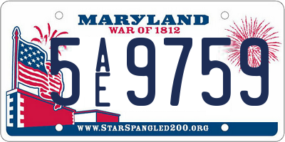 MD license plate 5AE9759