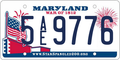 MD license plate 5AE9776