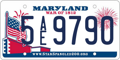 MD license plate 5AE9790