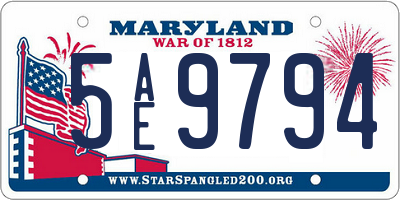 MD license plate 5AE9794
