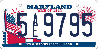 MD license plate 5AE9795