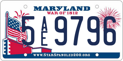 MD license plate 5AE9796