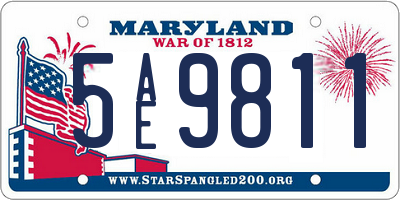 MD license plate 5AE9811