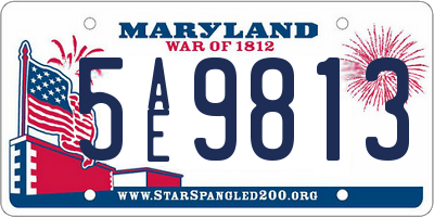 MD license plate 5AE9813