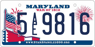 MD license plate 5AE9816
