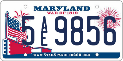 MD license plate 5AE9856