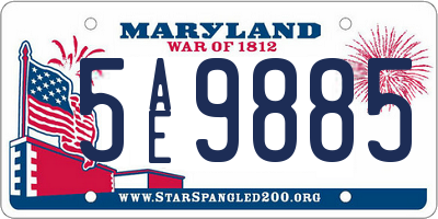 MD license plate 5AE9885