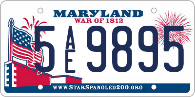MD license plate 5AE9895