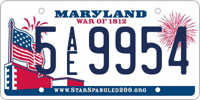 MD license plate 5AE9954